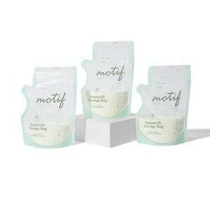 Motif Breastmilk Storage Bags - White and Green 300 counts
